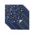 thumbnail image 1 of Blue Christmas Cloth Napkins Set of 8 Reusable Dinner Napkins, Winter Pine Tree Gold White Snowflakes Cocktail Napkin Washable Table Napkins for Wedding/Holiday Party/Baby Shower 20"x20", 1 of 7
