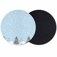 thumbnail image 1 of Blue Christmas Coasters Set of 2, Absorbent Coasters for Drinks, Winter Snowman Pine Tree Snowflakes Coaster for Desk Coffee Table Protection, Home Decor House Warming Gifts 4", 1 of 8