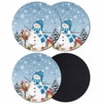 thumbnail image 1 of Blue Christmas Coasters Set of 4, Absorbent Coasters for Drinks, Snowman Gifts Xmas Tree Snowflake Winter Coaster for Desk Coffee Table Protection, Home Decor House Warming Gifts 4", 1 of 8