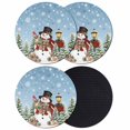 thumbnail image 1 of Blue Christmas Coasters Set of 4, Absorbent Coasters for Drinks, Snowman Xmas Snowflake Botanical Tree Coaster for Desk Coffee Table Protection, Home Decor House Warming Gifts 4", 1 of 8