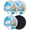 thumbnail image 1 of Blue Christmas Coasters Set of 4, Absorbent Coasters for Drinks, Winter Snowman Xmas Pine Tree Snowy Coaster for Desk Coffee Table Protection, Home Decor House Warming Gifts 4", 1 of 8