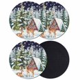 thumbnail image 1 of Blue Christmas Coasters Set of 4, Absorbent Coasters for Drinks, Xmas Winter Forest Tree Deer Snowflakes Coaster for Desk Coffee Table Protection, Home Decor House Warming Gifts 4", 1 of 8