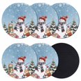 thumbnail image 1 of Blue Christmas Coasters Set of 6, Absorbent Coasters for Drinks, Snowman Squirrel Cat Pine Tree Winter Snow Coaster for Desk Coffee Table Protection, Home Decor House Warming Gifts 4", 1 of 8