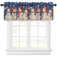 Blue Christmas Curtain Valances for Windows Treatment Tier Curtains