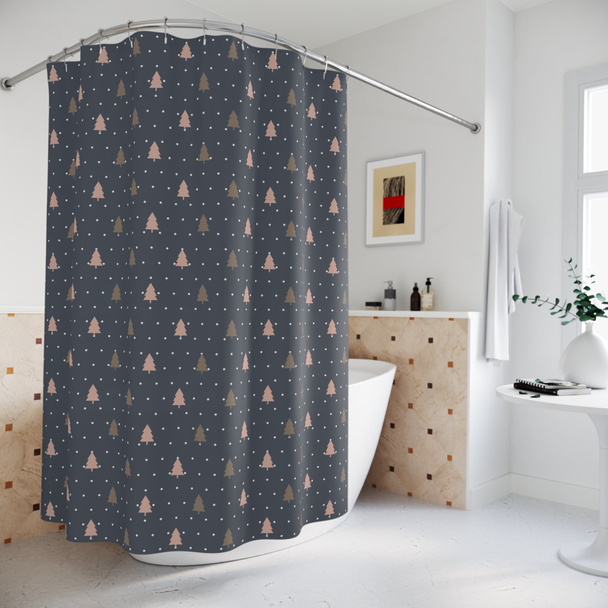 Blue Christmas Fabric Shower Curtain - Walmart.com