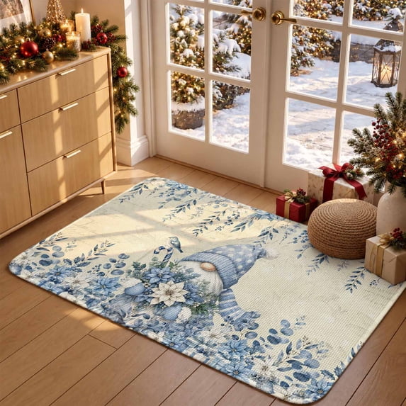 Blue Christmas Front Door Mat 19.7