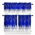 thumbnail image 1 of Blue Christmas Kitchen Curtains and Valances Set, Christmas Trees Snowflakes Snowy Winter Rod Pocket Window Valance 18 Inch Window Curtain Panels for Living Room Bedroom Laundry, 27.5x24in, 3 Pieces, 1 of 7