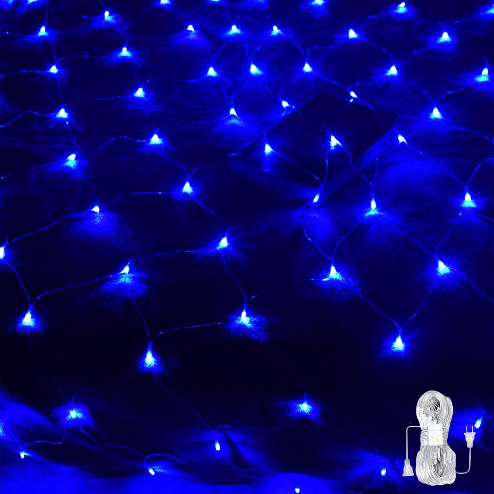 Blue Christmas Net Lights, 200 LEDs 9.8FT x 6.6FT Net Lights ...