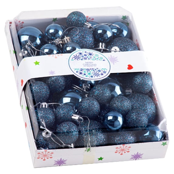Blue Christmas Ornaments, Christmas Tree Ball Decorations, Hanging Holiday Ornaments for Tree Wreath Garland Home Decor