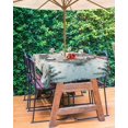 thumbnail image 1 of Blue Christmas Outdoor Tablecloth - 60x84 Inch Rectangle Dining Table Cover, Xmas Botanical Pine Cones Waterproof Outdoor Table Cloth with Umbrella Hole & Zipper for Picnic/Patio/Party, 1 of 5