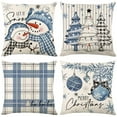 thumbnail image 1 of Blue Christmas Pillow Cover for Home Decorative Pillowcase Winter Holiday Snowflake Tree Throw Cushion Case for Sofa Couch Home Farmhouse Decor, 1 of 2