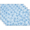 thumbnail image 1 of Blue Christmas Placemats Set of 4 Seasonal Winter Blue and White Snowflake Place Mats 12x18 Inch Xmas Holiday Washable Table Mats for Home Party Kitchen Dining, 1 of 8