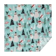 thumbnail image 1 of Blue Christmas Santa and Snowman Pattern Square Tablecloth,Waterproof Square Table Cover,Wipeable Spillproof Washable Table Cover for Home Kitchen Party Decor 42"X42"(107x107cm), 1 of 6