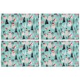 thumbnail image 1 of Blue Christmas Santa and Snowman Pattern Summer Placemats Table Placemats Set Of 4-Linen Kitchen Washable Placemats Table Mats 11.8"x17.7" Non-Slip Heat Resistant, 1 of 6