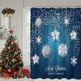 thumbnail image 1 of Blue Christmas Shower Curtain, Christmas Snowflakes Shower Curtains for Bathroom Decor, Winter Holiday Shower Curtain, Xmas Glitter Sparkle Fabric Cloth Bath Curtain, 72x72 Inch, 1 of 6