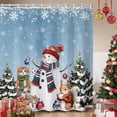 thumbnail image 1 of Blue Christmas Shower Curtain, Snowman Squirrel Cat Pine Tree Winter Snow Waterproof Fabric Shower Curtains with 12 Hooks, Bathroom Curtain Set for Bathroom Accessories Decor, 72 x 78 Inches, 1 of 9