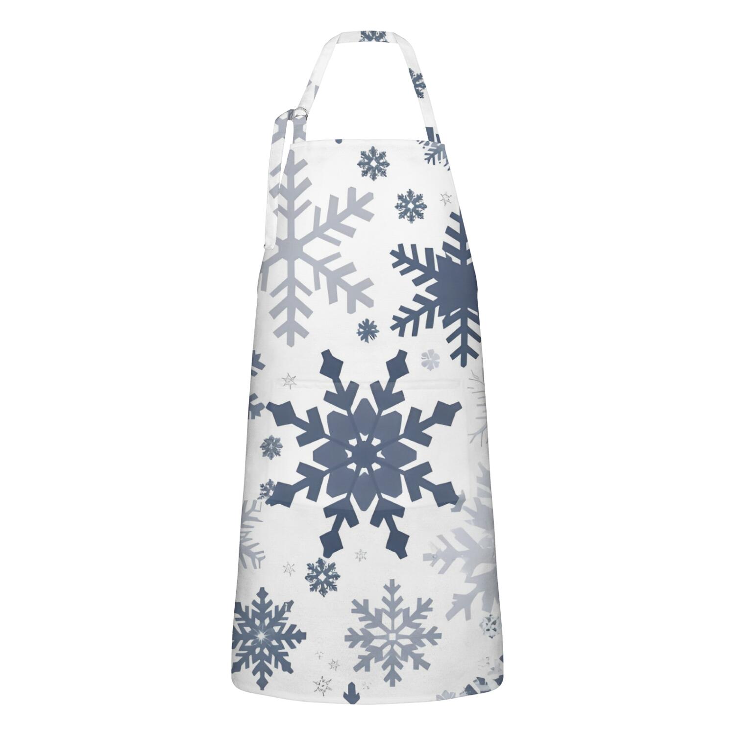 Blue Christmas Snowflake Apron-Garden Aprons for Women with Pockets ...