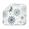 thumbnail image 1 of Blue Christmas Snowflake Pattern Dish Drying Mat for Kitchen 1 Pack, Ultra Absorbent Microfiber Dishes Drainer Mats,16x18in(41x46cm), 1 of 6