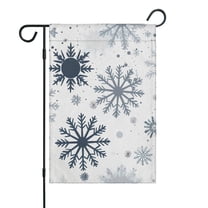 Blue Christmas Snowflake Pattern Fall Garden Flags 12.5"x18" Double Side,Small Yard Flags for Outside,Outdoor Fall Decor,Autumn Funny Garden Flag Yard Decoration