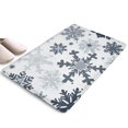 thumbnail image 1 of Blue Christmas Snowflake Pattern Flannel Non Slip Door Rugs,Washable Door Mats Indoor,Decorative Door Mats,Dirt-Resistant and Absorbent Doormat for Entrance,Bedroom,Kitchen,Bathroom,31.5x17in(80x43cm), 1 of 4