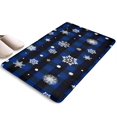 thumbnail image 1 of Blue Christmas Snowflake Pattern Flannel Non Slip Door Rugs,Washable Door Mats Indoor,Decorative Door Mats,Dirt-Resistant and Absorbent Doormat for Entrance,Bedroom,Kitchen,Bathroom,23.5x16in(60x40cm), 1 of 5