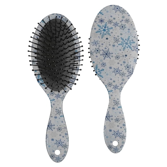 Blue Christmas Snowflake Pattern Hair Brush,Girls Detangling Hair Brush,Glide Through Tangles with Ease for Wet & Dry Hair,8.8"X2.8"