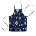 thumbnail image 1 of Blue Christmas Snowflake Pattern Kids Aprons for Girls and Boys,Adjustable Neck Strap Toddler Aprons for Kids Cooking Baking, 1 of 7