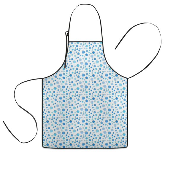 Blue Christmas Snowflake Pattern Kids Aprons for Girls and Boys,Adjustable Neck Strap Toddler Aprons for Kids Cooking Baking