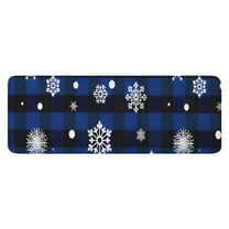 Blue Christmas Snowflake Pattern Kitchen Rug Mat,Kitchen Runner Rugs Non Skid Washable,Decorative Kitchen Floor Mats for Kitchen,Sink,Laundry,17"x47.2"