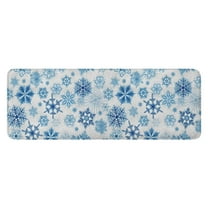 Blue Christmas Snowflake Pattern Kitchen Rug Mat,Kitchen Runner Rugs Non Skid Washable,Decorative Kitchen Floor Mats for Kitchen,Sink,Laundry,17"x47.2"