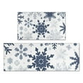 thumbnail image 1 of Blue Christmas Snowflake Pattern Kitchen Rugs Sets Of 2,Anti Fatigue Kitchen Mat Rugs Non Slip Washable,Decorative Kitchen Floor Mats for Kitchen,Sink,Laundry,17"x30"+17"x47", 1 of 7
