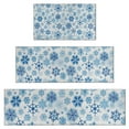 thumbnail image 1 of Blue Christmas Snowflake Pattern Kitchen Rugs Sets Of 3,Kitchen Runner Rugs Non Skid Washable,Decorative Kitchen Floor Mats for Kitchen,Sink,Laundry,17"x30"+ 17"x47" + 17"x59", 1 of 6