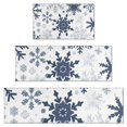 thumbnail image 1 of Blue Christmas Snowflake Pattern Kitchen Rugs Sets Of 3,Kitchen Runner Rugs Non Skid Washable,Decorative Kitchen Floor Mats for Kitchen,Sink,Laundry,17"x30"+ 17"x47" + 17"x59", 1 of 6