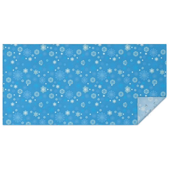 Blue Christmas Snowflake Pattern Rectangle Tablecloth 60"x120",Waterproof Polyester Rectangle Table Cloth, Wipeable Spillproof Polyester Tablecloth for Dining, Camping, Indoor and Outdoor