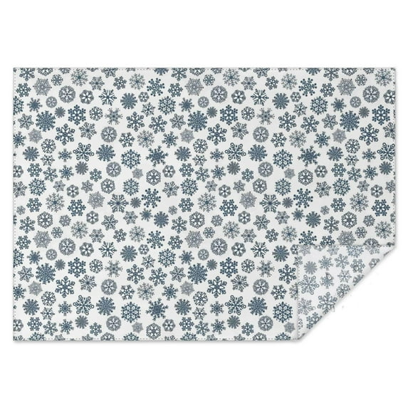 Blue Christmas Snowflake Pattern Rectangle Tablecloth 60"x84",Waterproof Polyester Rectangle Table Cloth, Wipeable Spillproof Polyester Tablecloth for Dining, Camping, Indoor and Outdoor