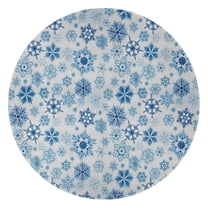 Blue Christmas Snowflake Pattern Round Blanket,Comfortable Soft Flannel Throw Blanket,All Season,Warm Lightweight Blankets for Sofa Bed Couch Living Room Chair 47"x47"