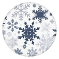 thumbnail image 1 of Blue Christmas Snowflake Pattern Round Fitted Tablecloth with Elastic Edge,Dining Table Cover Waterproof,Outdoor Round Tablecloth for Camping,Dining,Indoor and Outdoor, 1 of 7