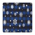thumbnail image 1 of Blue Christmas Snowflake Pattern Square Fitted Tablecloth with Elastic Edge,Square Table Cover,Washable Elastic Table Cover for Home Kitchen Party Decor 34"x34", 1 of 6