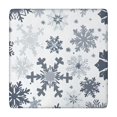 thumbnail image 1 of Blue Christmas Snowflake Pattern Square Fitted Tablecloth with Elastic Edge,Square Table Cover,Washable Elastic Table Cover for Home Kitchen Party Decor 34"x34", 1 of 6