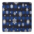 thumbnail image 1 of Blue Christmas Snowflake Pattern Square Fitted Tablecloth with Elastic Edge,Square Table Cover,Washable Elastic Table Cover for Home Kitchen Party Decor 36"x36", 1 of 6