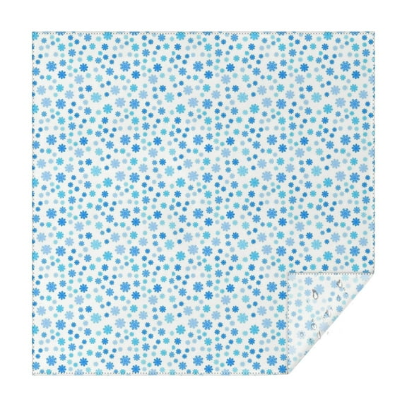 Blue Christmas Snowflake Pattern Square Tablecloth,Waterproof Square Table Cover,Wipeable Spillproof Washable Table Cover for Home Kitchen Party Decor 42"X42"(107x107cm)