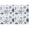 thumbnail image 1 of Blue Christmas Snowflake Pattern Summer Placemats Table Placemats Set Of 4-Linen Kitchen Washable Placemats Table Mats 11.8"x17.7" Non-Slip Heat Resistant, 1 of 6