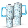 thumbnail image 1 of Blue Christmas Snowflake Pattern Tumbler with Handle and Lid,40oz Double Wall Vacuum Insulated Tumbler,Cups Gift for Women and Men, 1 of 7