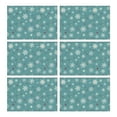 thumbnail image 1 of Blue Christmas Snowflake and Star Pattern Summer Placemats Table Placemats Set Of 6-Linen Kitchen Washable Placemats Table Mats 11.8"x17.7" Non-Slip Heat Resistant, 1 of 5