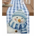 thumbnail image 1 of Blue Christmas Snowman Burlap-Cotton Table Runner 70 Inches Long,Winter Snowflake Xmas Plaid Farmhouse Table Runners,Outdoor Dining Tablecloths Decor for Baby Shower Party Wedding 13x70, 1 of 9