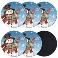 thumbnail image 1 of Blue Christmas Snowman Coasters Set of 6, Absorbent Coasters for Drinks, Xmas Botanical Birds Snowflake Coaster for Desk Coffee Table Protection, Home Decor House Warming Gifts 4", 1 of 8
