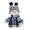 thumbnail image 1 of Blue Christmas Snowman Doll - Cute Rocking Fabric Snowman Figurine for Table Top Decor, Winter Holiday Home Decoration Gift for Family, 1 of 6