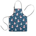 thumbnail image 1 of Blue Christmas Snowman Pattern Kids Aprons for Girls and Boys,Adjustable Neck Strap Toddler Aprons for Kids Cooking Baking, 1 of 7