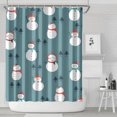 thumbnail image 1 of Blue Christmas Snowman Pattern Shower Curtain 84"x72" ,Bathroom Decorative Shower Curtains Set with 12 Hooks,Modern Waterproof Washable Shower Curtain, 1 of 6
