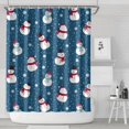 thumbnail image 1 of Blue Christmas Snowman Pattern Shower Curtain 84"x72" ,Bathroom Decorative Shower Curtains Set with 12 Hooks,Modern Waterproof Washable Shower Curtain, 1 of 6